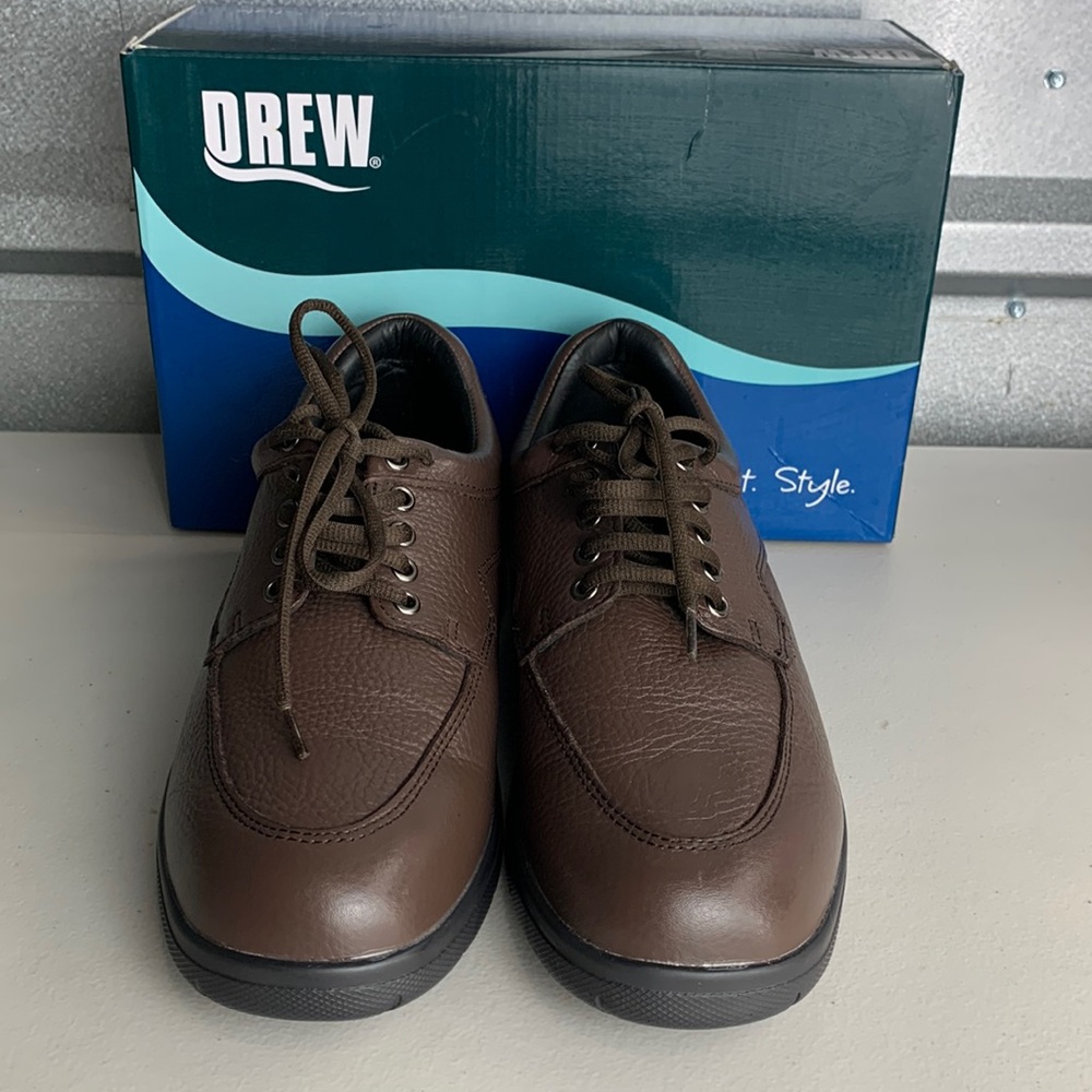 Drew Shoes Walker II Men’s‎ 8 Brown Calf Leather Walking Comfort Orthopedic NWT